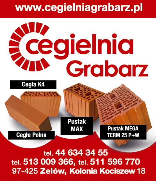 CEGIELNIA GRABARZ Kolonia Kociszew Cegła 4K / Cegła Pełna / Pustak Max / Pustak Mega Term 25 P+W