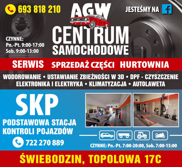 AGW MOTO Świebodzin Centrum Samochodowe / Serwis / Sprzedaż Części / Hurtownia 
