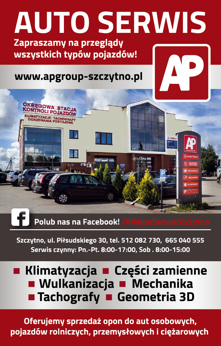 AP Auto Serwis Szczytno Klimatyzacja / Części Zamienne / Wulkanizacja / Mechanika / Tachografy 