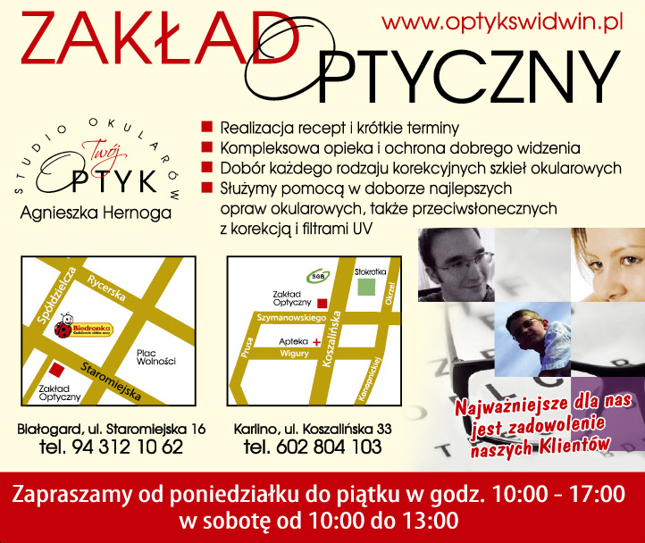 TWÓJ OPTYK Agnieszka Hernoga Białogard / Karlino Zakład Optyczny