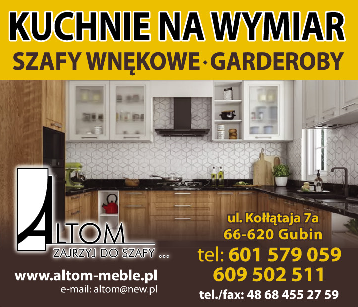 ALTOM F.P.H.U. Gubin Kuchnie Na Wymiar / Szafy Wnękowe / Garderoby