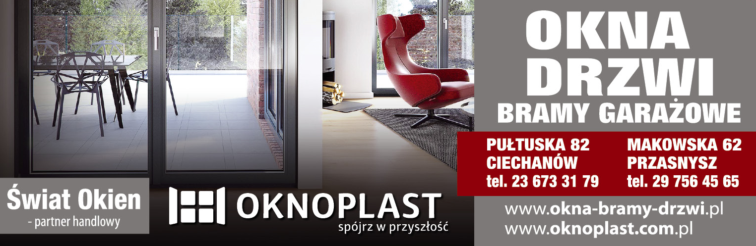 ŚWIAT OKIEN - Partner Handlowy OKNOPLAST Ciechanów / Przasnysz Okna, Drzwi, Bramy Garażowe
