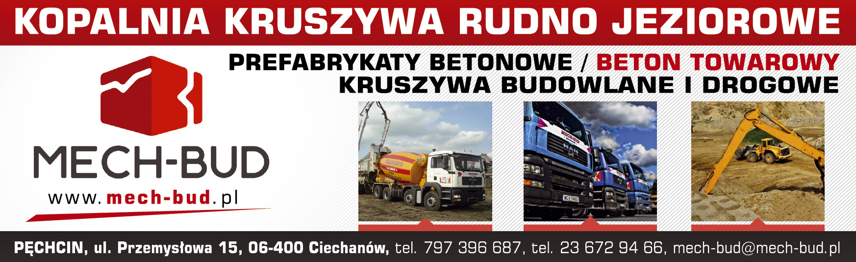 MECH-BUD S.A. Pęchcin Prefabrykaty Betonowe / Beton Towarowy / Kruszywa Budowlane i Drogowe
