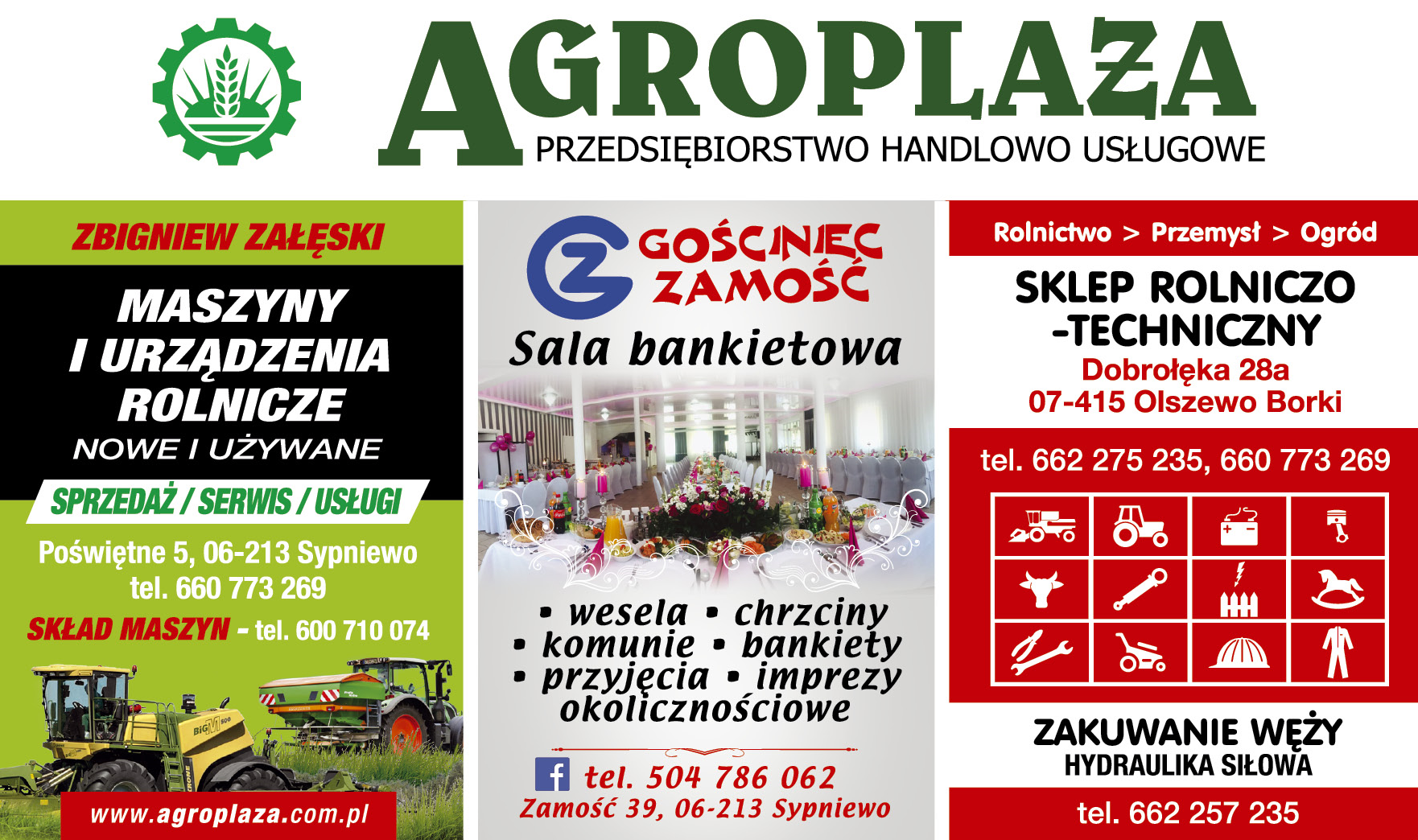 P.H.U. "AGROPLAŻA" Zbigniew Załęski Poświętne | Sklep Rolniczo-Techniczny Dobrołęka Zakuwanie Węży