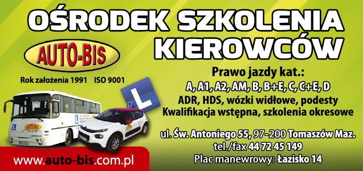 AUTO-BIS s.c. Tomaszów Mazowiecki Ośrodek Szkolenia Kierowców / Prawo Jazdy/ ADR/ HDS/ Wózki Widłowe