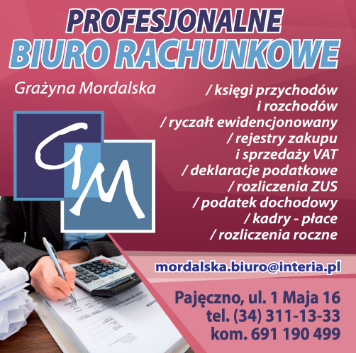 PROFESJONALNE BIURO RACHUNKOWE Grażyna Mordalska Pajęczno 