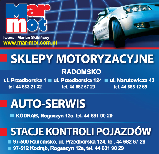 MAR- MOT Iwona i Marian Skibińscy - Sklepy Motoryzacyjne - Auto-Serwis - Stacje Kontroli Pojazdów
