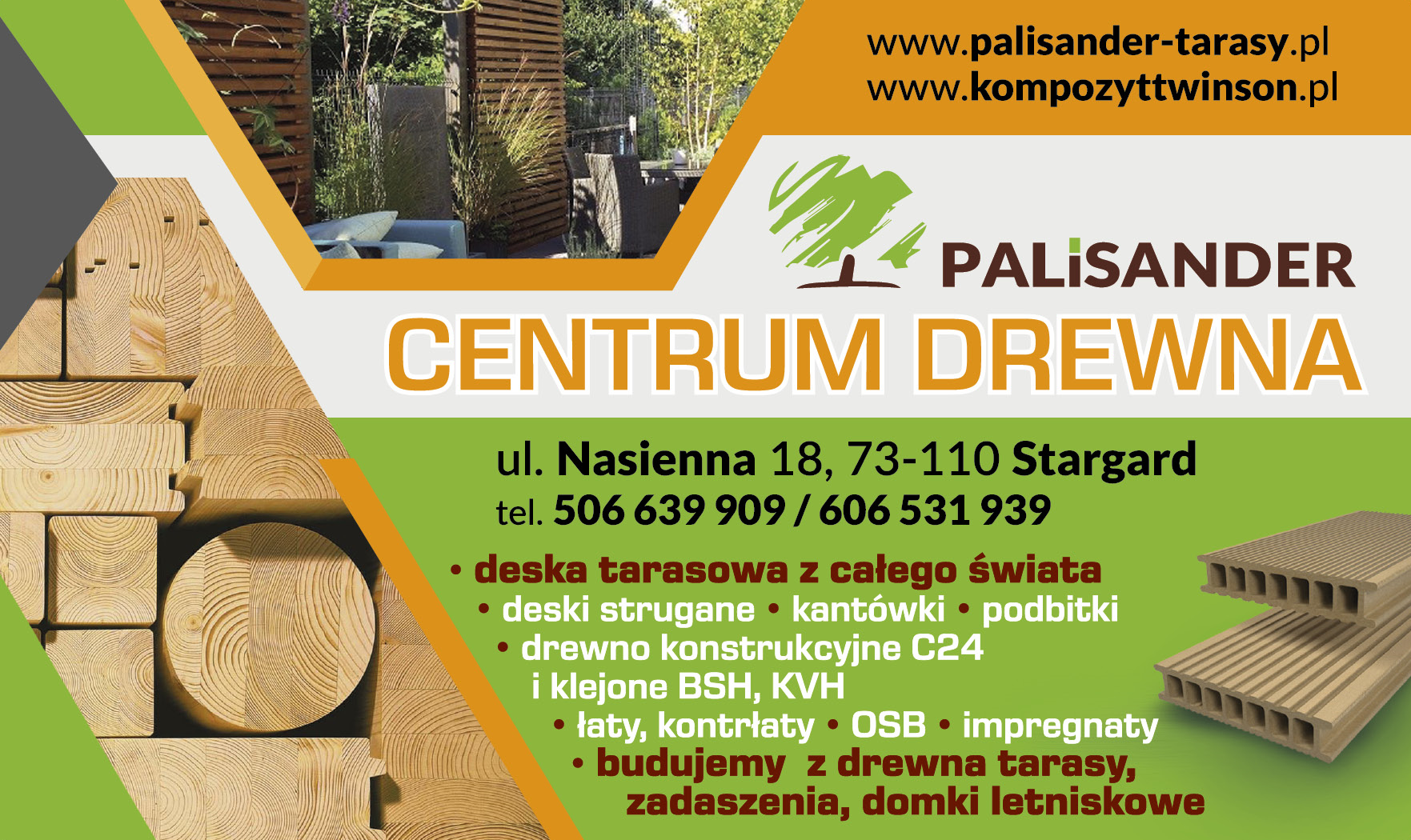 PALISANDER Centrum Drewna Stargard Deska Tarasowa z Całego Świata / Tarasy i Zadaszenia z Drewna