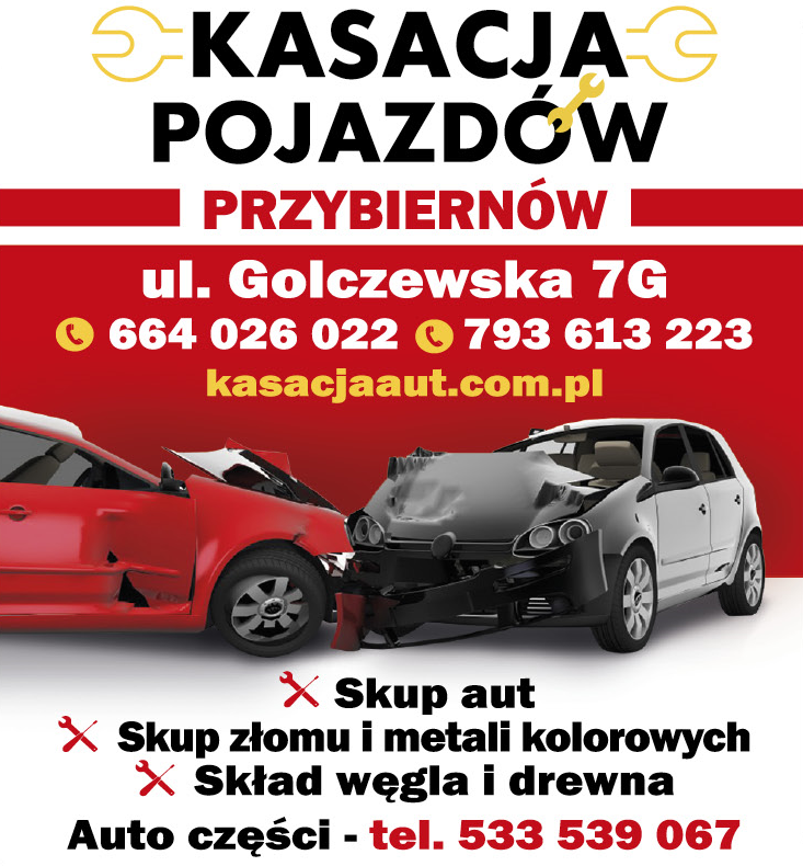 KASACJA POJAZDÓW Przybiernów Skup Aut / Skup Złomu i Metali Kolorowych / Skład Węgla i Drewna