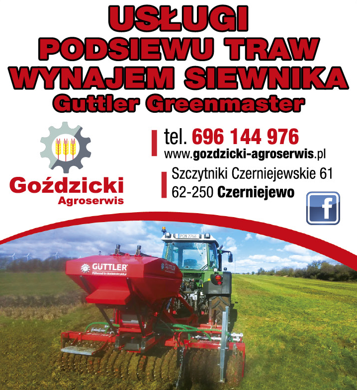 GOŹDZICKI AGROSERWIS Szczytniki Czerniejewskie Usługi Podsiewu Traw / Wynajem Siewnika