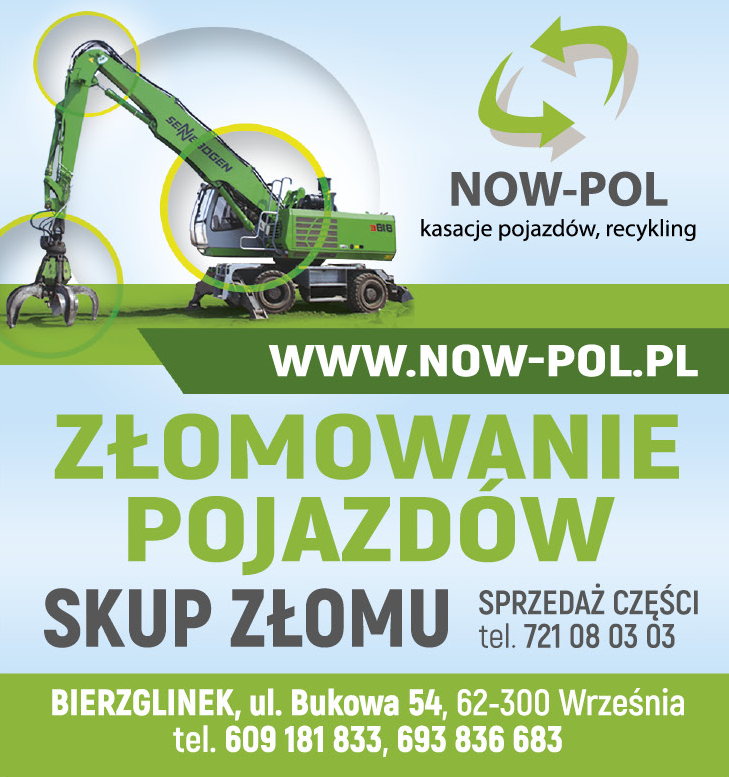 NOW-POL Bierzglinek Kasacja Pojazdów / Recykling / Złomowanie Pojazdów / Skup Złomu