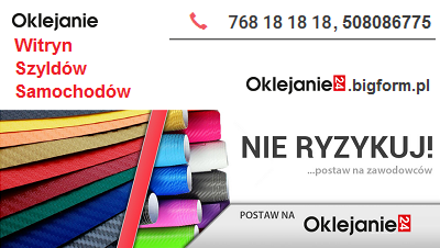 Oklejanie24.bigform.pl- Tablice, szyldy reklamowe - oklejanie wystaw i witryn - oklejanie samochodów