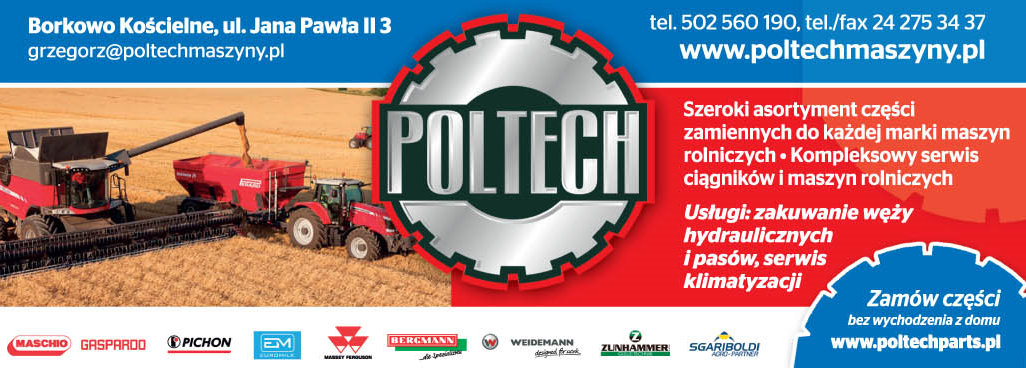POLTECH Ciągniki i Maszyny Rolnicze Sierpc - Części Zamienne do Maszyn Rolniczych - Serwis Ciągników
