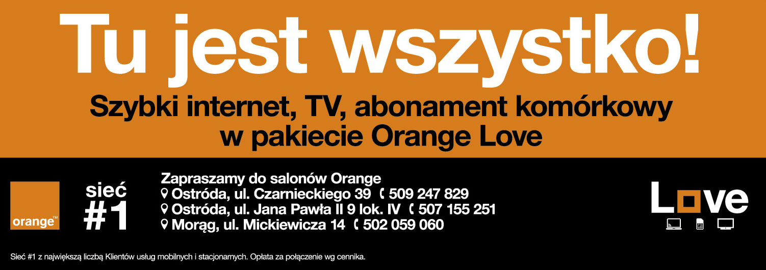 Salon Orange Ostróda Szybki Internet / TV / Abonament Komórkowy w Pakiecie Orange Love