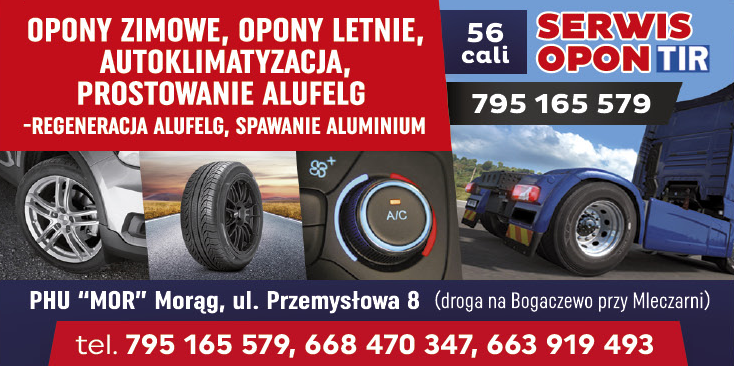 P.H.U. "MOR" Morąg Autoklimatyzacja / Regeneracja Alufelg / Serwis Opon TIR / Spawanie Aluminium