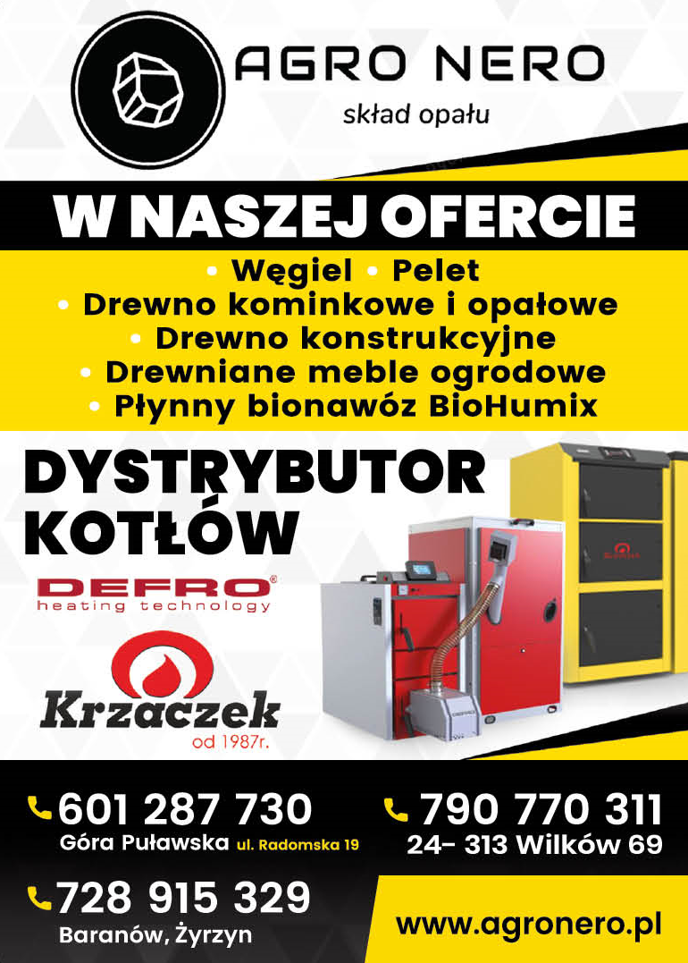 AGRO NERO Góra Puławska Węgiel / Pelet / Drewno Kominkowe i Opałowe / Drewniane Meble Ogrodowe