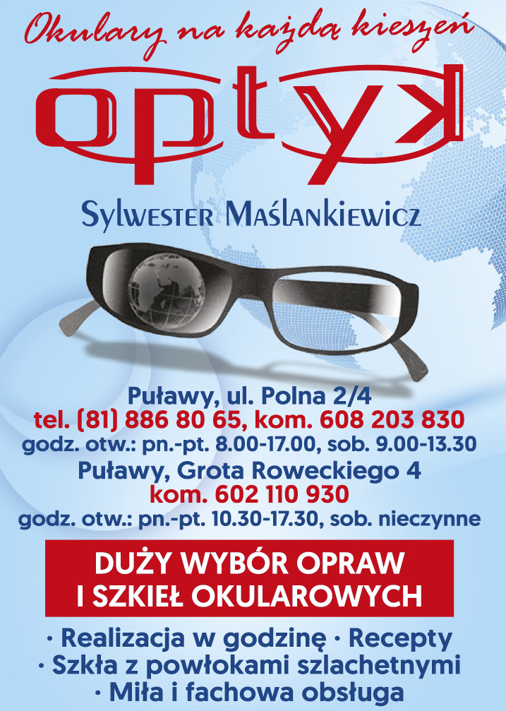ZAKŁAD OPTYCZNY Sylwester Maślankiewicz Puławy Szkła z Powłokami Szlachetnymi / Recepty