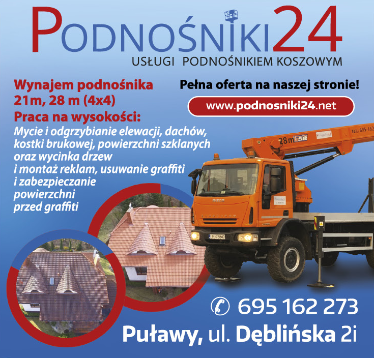 PODNOŚNIKI24 Puławy Usługi Podnośnikiem Koszowym / Wynajem Podnośnika / Prace Na Wysokości