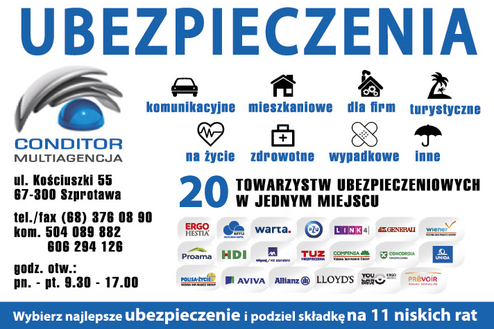 Multiagencja CONDITOR Szprotawa Ubezpieczenia Komunikacyjne / Mieszkaniowe / Na Życie / Dla Firm