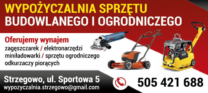Wypożyczalnia Sprzętu Budowlanego i Ogrodniczego Strzegowo