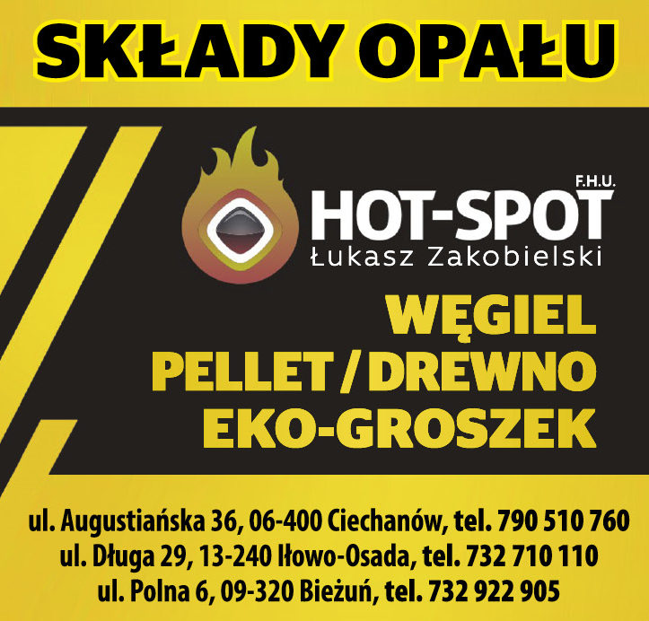 F.H.U. HOT-SPOT Łukasz Zakobielski Ciechanów Węgiel / Pellet / Drewno / Eko-groszek