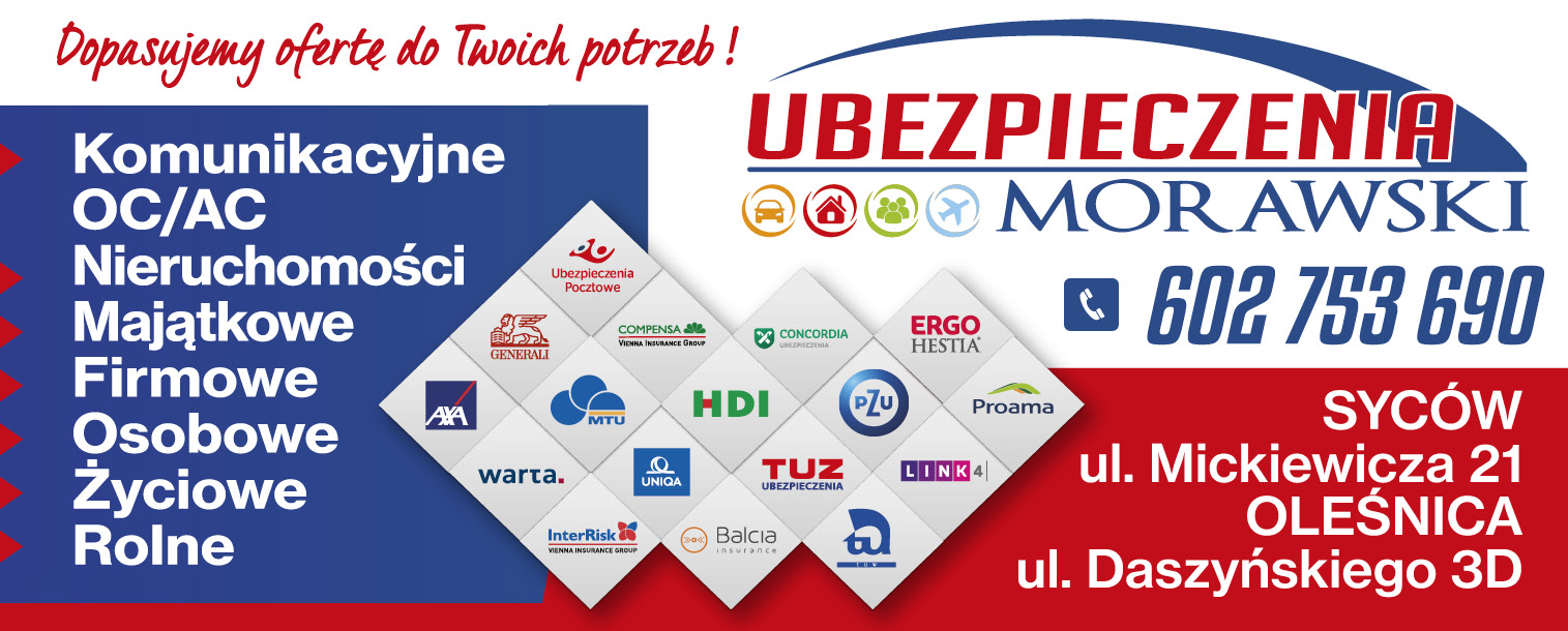 UBEZPIECZENIA Artur Morawski Oleśnica Komunikacyjne / OC/AC / Nieruchomości / Majątkowe / Firmowe