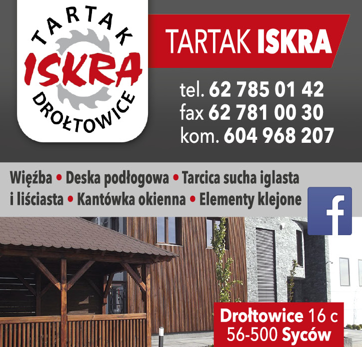 TARTAK "ISKRA" Drołtowice Kantówka Okienna / Elementy Klejone / Więźba / Deska Podłogowa