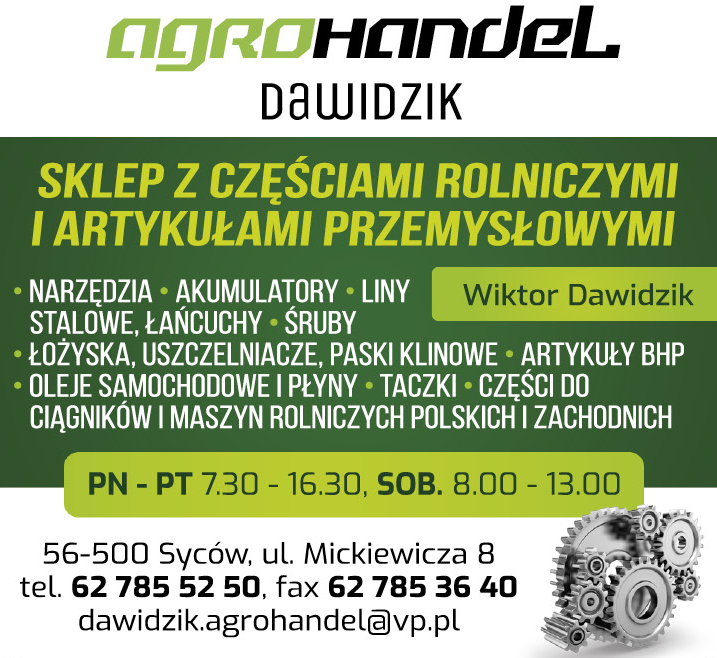 AGROHANDEL Wiktor Dawidzik Syców Sklep z Częściami Rolniczymi i Artykułami Przemysłowymi