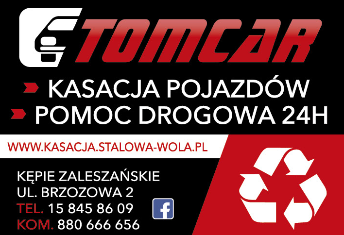 TOMCAR Kępie Zaleszańskie Kasacja Pojazdów / Pomoc Drogowa 24H