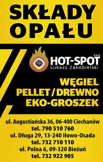 F.H.U. HOT-SPOT Łukasz Zakobielski Składy Opału Ciechanów / Iłowo-Osada / Bieżuń