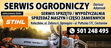 SERWIS OGRODNICZY Dariusz Adamiak Kołaczków Serwis Sprzętu / Wypożyczalnia / Sprzedaż Maszyn