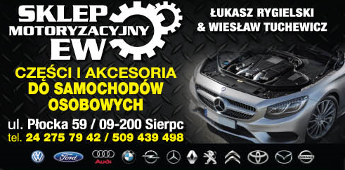 EW SKLEP MOTORYZACYJNY Łukasz Rygielski & Wiesław Tuchewicz Sierpc Sprzedaż Części Samochodowych