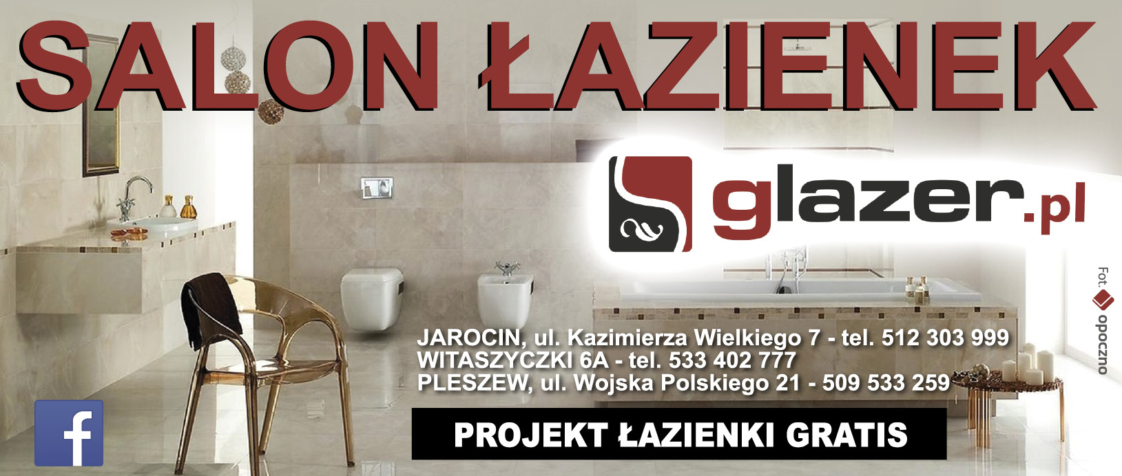 P.H.U. GLAZER s.c. Jarocin Salon Łazienek / Projekt Łazienki Gratis