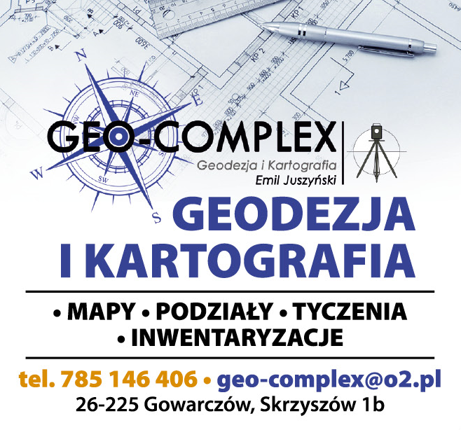 GEO-COMPLEX Geodezja i Kartografia Emil Juszyński Skrzyszów Mapy/ Podziały/ Tyczenia/ Inwentaryzacje