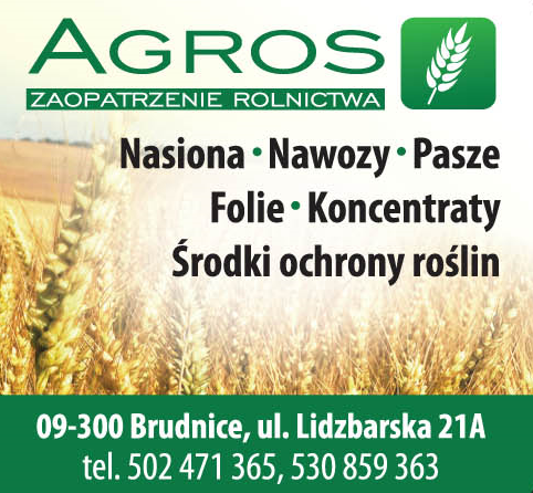 AGROS Zaopatrzenie Rolnictwa Brudnice - Nasiona - Nawozy - Pasze 