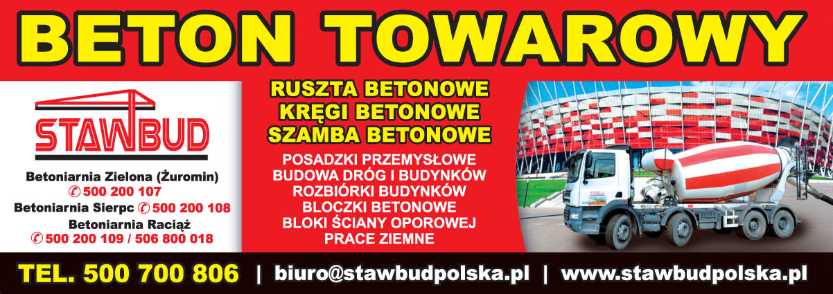 STAWBUD Sp. z o.o. Sp.k. Raciąż - Produkcja Betonu Towarowego - Sprzedaż Maszyn Budowlanych