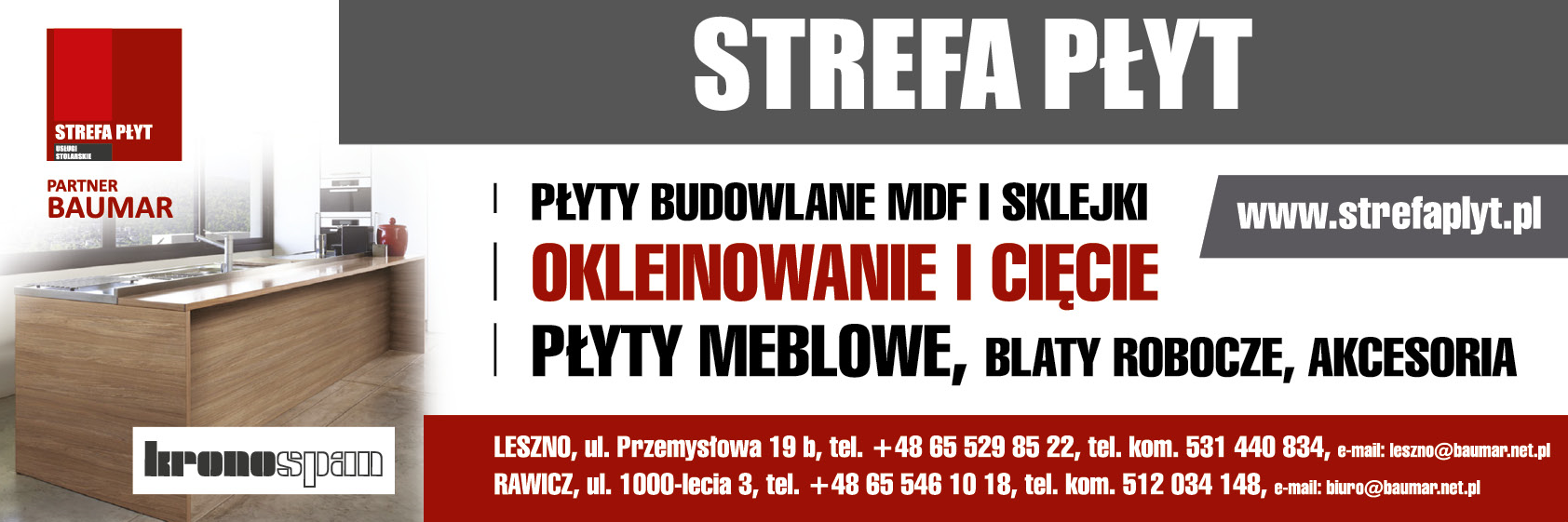 BAUMAR PŁYTA Sp. z o.o. Sp.k. Leszno Płyty Budowlane / Płyty Meblowe / Okleinowanie i Cięcie