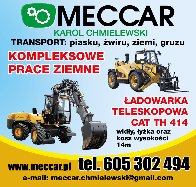 MECCAR Karol Chmielewski Leszno Kompleksowe Prace Ziemne / Transport / Ładowarka Teleskopowa CAT