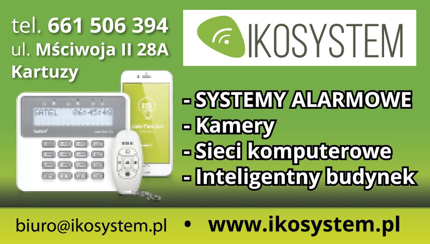 IKOSYSTEM Kartuzy Systemy Alarmowe / Kamery / Sieci Komputerowe / Inteligentny Budynek