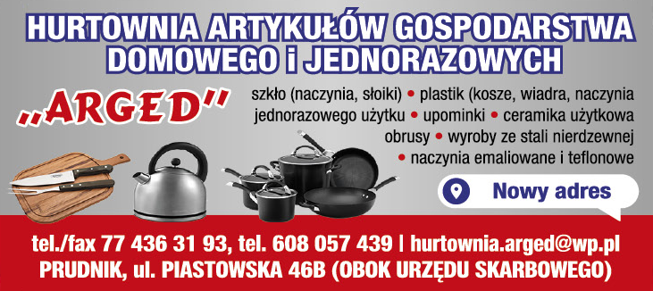 "ARGED" Prudnik Hurtownia Artykułów Gospodarstwa Domowego i Jednorazowych