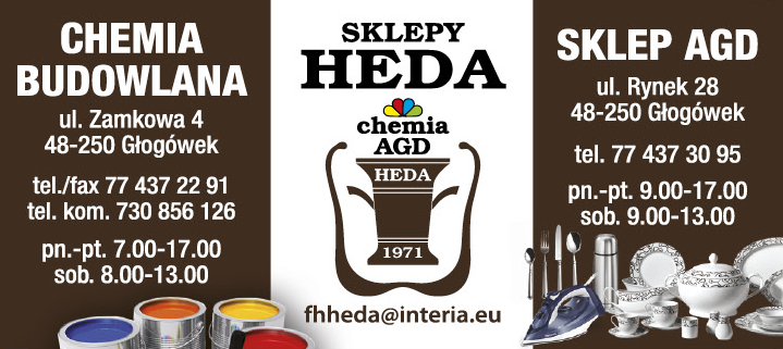 SKLEPY HEDA Głogówek Chemia Budowlana / Sprzęt AGD