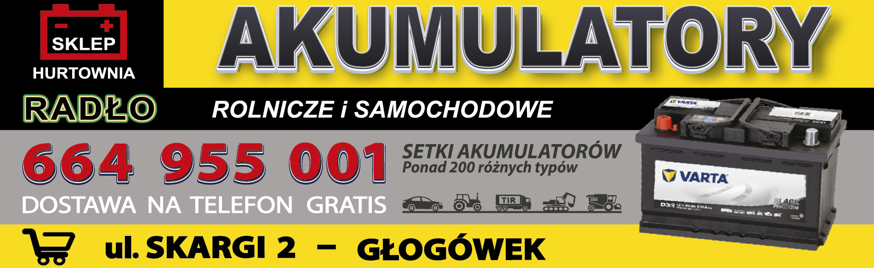 SKLEP HURTOWNIA RADŁO Głogówek Akumulatory Rolnicze i Samochodowe