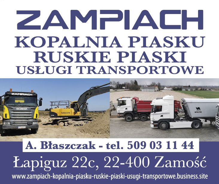 ZAMPIACH Kopalnia Piasku Ruskie Piaski A. Błaszczak Łapiguz Usługi Transportowe