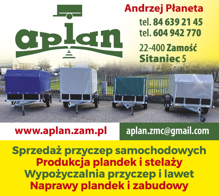 FPHU APLAN Andrzej Płaneta Sitaniec Sprzedaż Przyczep Samochodowych / Produkcja Plandek i Stelaży