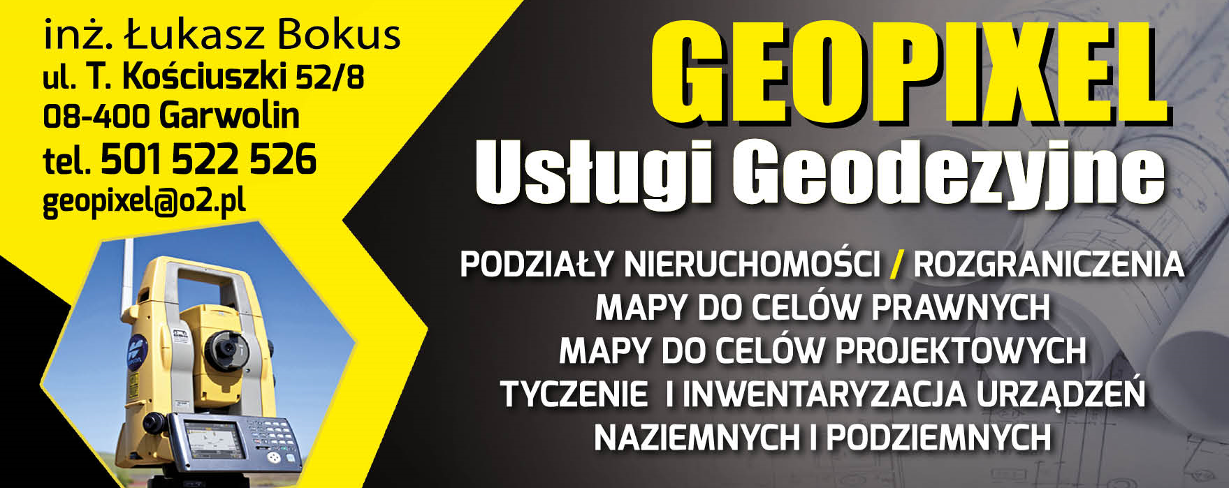 GEOPIXEL inż. Łukasz Bokus Garwolin Usługi Geodezyjne
