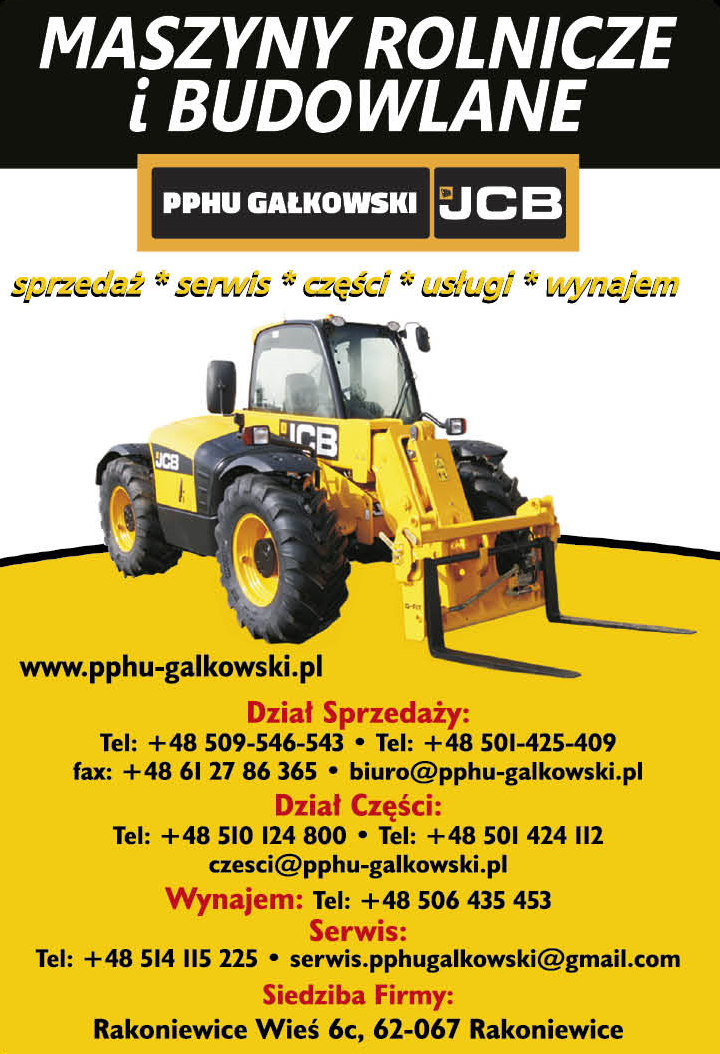 PPHU GAŁKOWSKI Rakoniewice Wieś Autoryzowany Dealer JCB - Maszyny Rolnicze i Budowlane