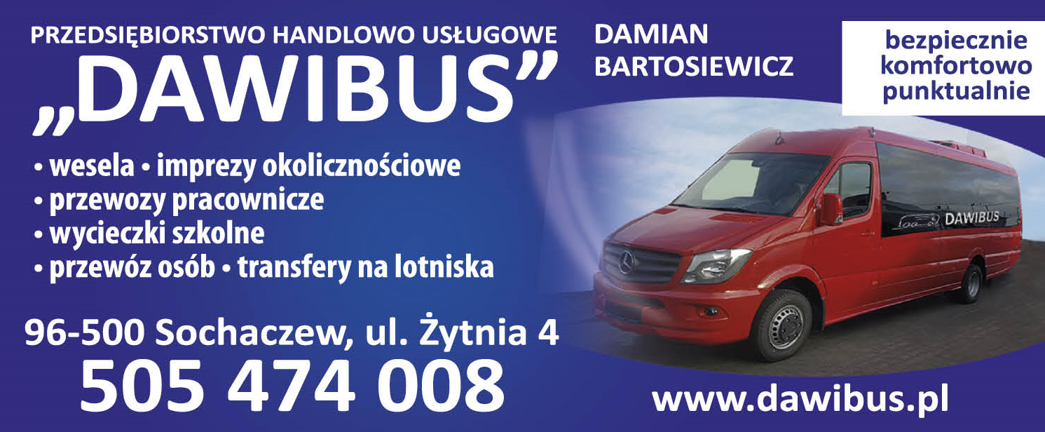 P.H.U. "DAWIBUS" Damian Bartosiewicz Sochaczew Przewóz Osób / Wesela / Przewozy Pracownicze