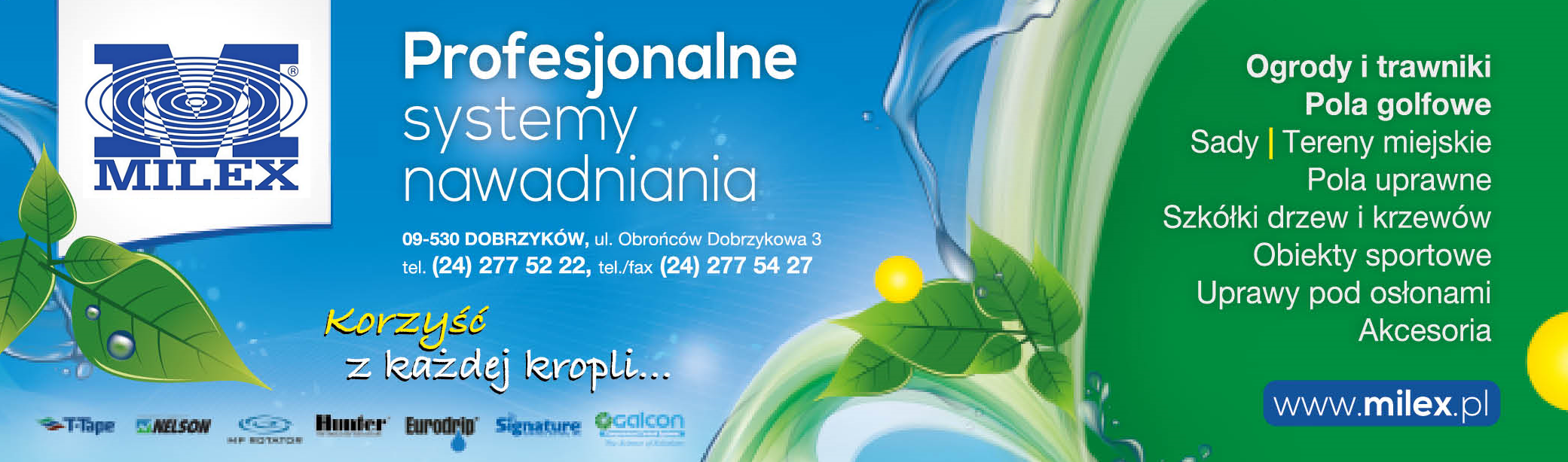 MILEX Sp. z o.o. Sp. K. Dobrzyków Profesjonalne Systemy Nawadniania