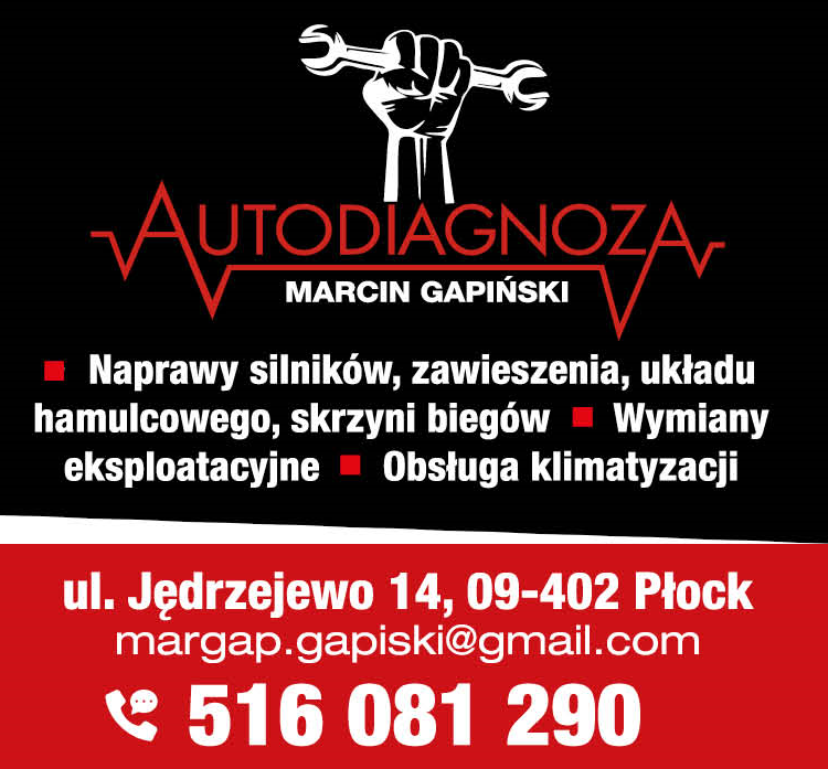 AUTODIAGNOZA Marcin Gapiński Płock Naprawy Silników, Zawieszenia, Układu Hamulcowego, Skrzyni Biegów