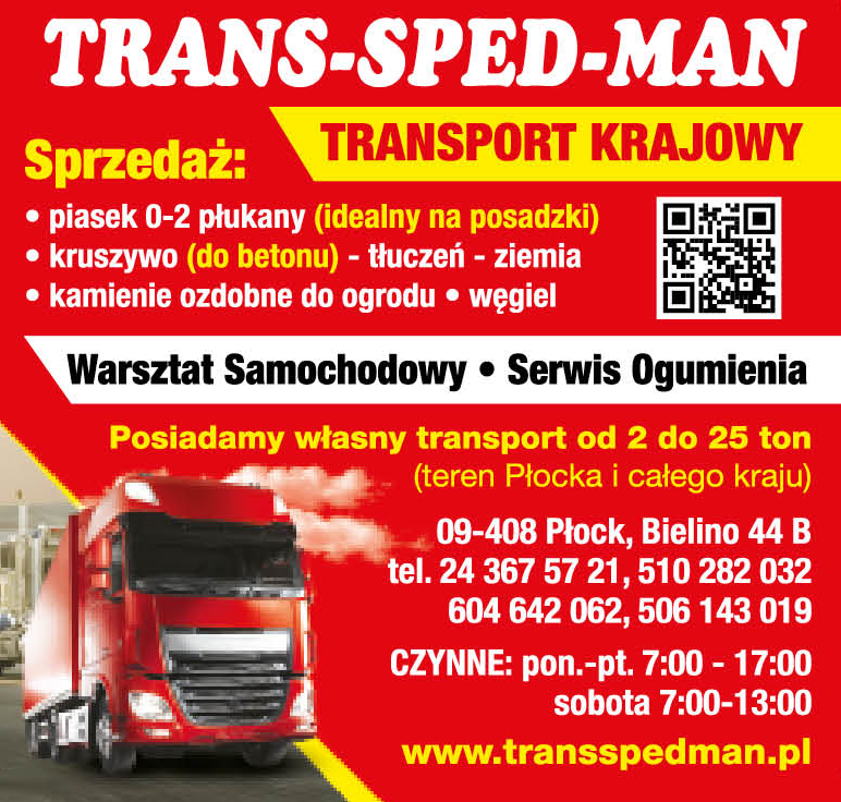 TRANS-SPED-MAN Bielino Transport Krajowy / Sprzedaż Piasku, Kruszyw, Kamieni Ozdobnych / Warsztat